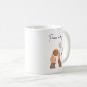 Peace Over Pain — Minimal Brown Healing Quote Koffiemok (Voorkant rechts)