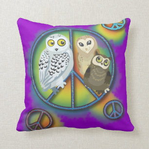 Peace Owl~pillow Kussen