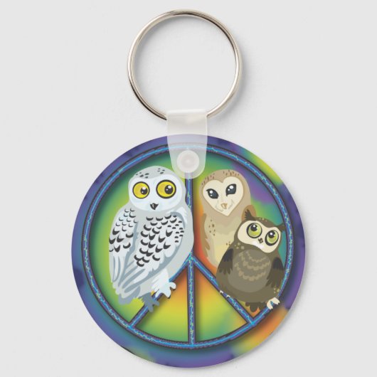 Peace Owl~sleutelhanger Sleutelhanger (Voorkant)