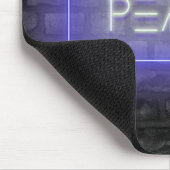PEACE Paars Neon Sign Muismat (Hoek)
