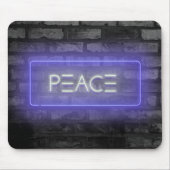 PEACE Paars Neon Sign Muismat (Voorkant)
