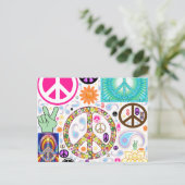 Peace & Paisley Collage Briefkaart (Staand voorkant)