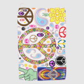 Peace & Paisley Collage Golfhanddoek (Voorkant)