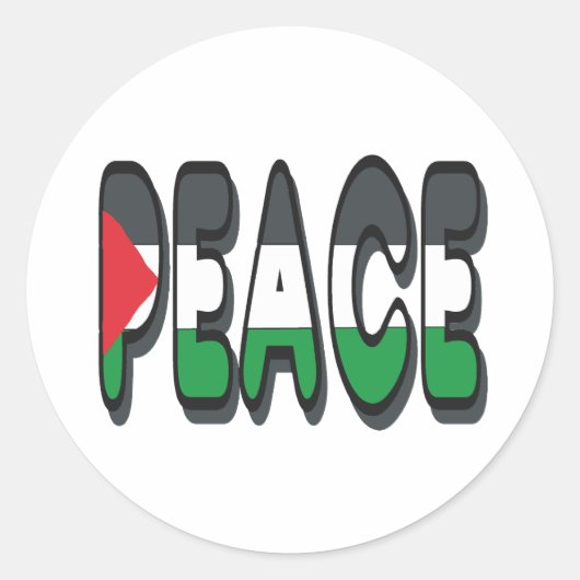 Peace Palestine Ronde Sticker (Voorkant)