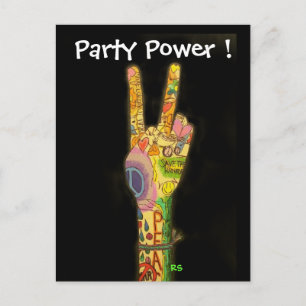 Peace & Party Power Invitation - Save the Date! Aankondigingskaart