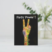 Peace & Party Power Invitation - Save the Date! Aankondigingskaart (Staand voorkant)