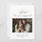 Peace Paws Puppy Treats Rustieke Botanische Foto H Feestdagenkaart (Voorkant)