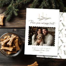 Peace Paws Puppy Treats Rustieke Botanische Foto H Feestdagenkaart