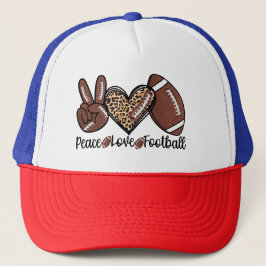 Peace Peace Love Football USA – Patriotic Sports Trucker Pet