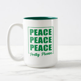 Peace Peace Peace Pretty Please Tweekleurige Koffiemok