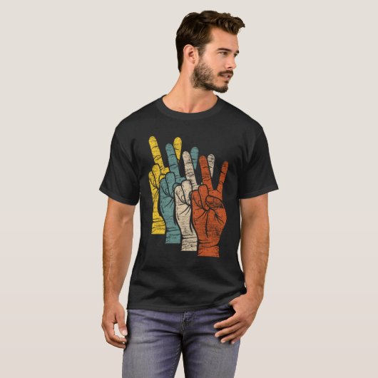 Peace Peace Sign Hands T-shirt (Voorkant volledig)