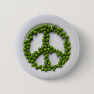 Peace Peas-Button Ronde Button 5,7 Cm