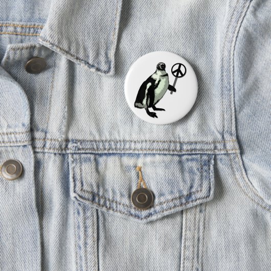 Peace Penguin Button (In situ)
