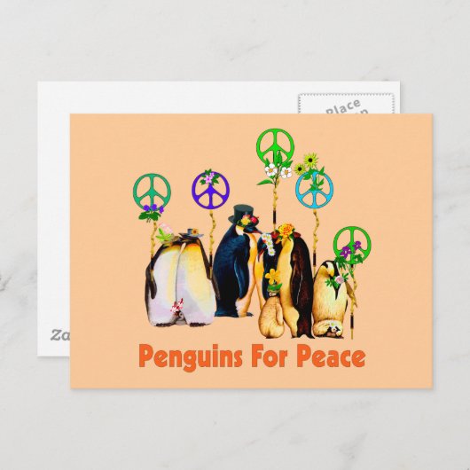 Peace Penguins Briefkaart (Voorkant / Achterkant)