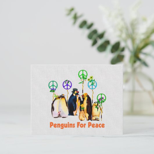 Peace Penguins Briefkaart (Staand voorkant)