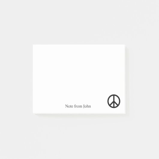 Peace-pictogram Aangepaste naam tekst Post-it® Notes (Voorkant)