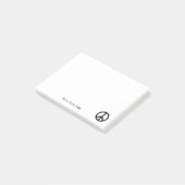 Peace-pictogram Aangepaste naam tekst Post-it® Notes (Schuin)