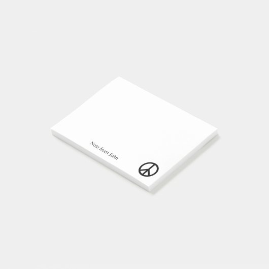 Peace-pictogram Aangepaste naam tekst Post-it® Notes (Schuin)