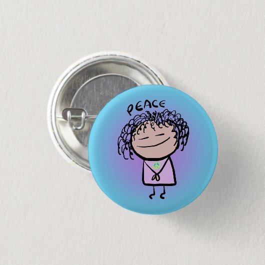 Peace Pin door mensen Ronde Button 3,2 Cm (Voorkant /achterkant)
