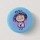 Peace Pin door mensen Ronde Button 3,2 Cm (Voorkant)