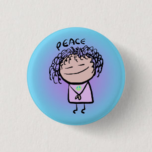 Peace Pin door mensen Ronde Button 3,2 Cm