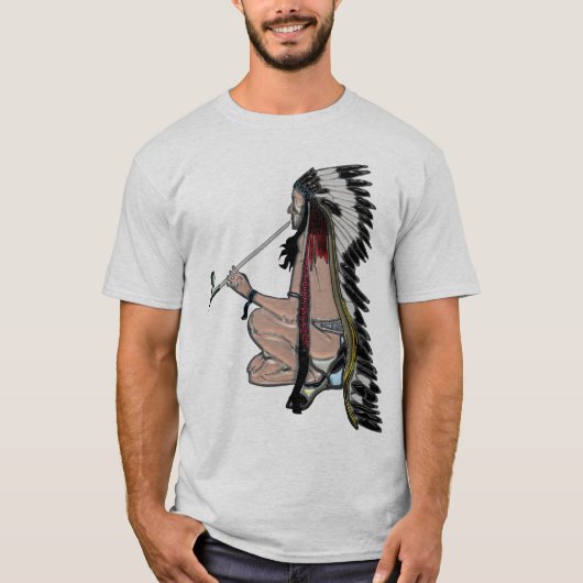 Peace Pipe Native American POPART Kleding T-shirt (Voorkant)