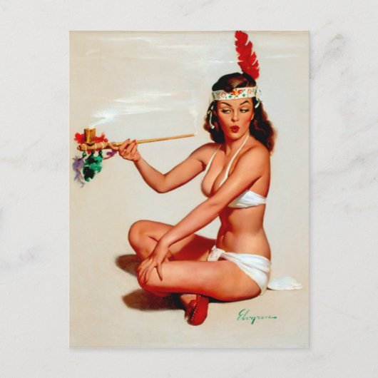 Peace Pipe Pin-Up Briefkaart (Voorkant)