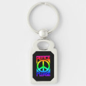 Peace Please Rainbow Lettering Sleutelhanger (Voorkant)