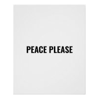 Peace please white black minimalistische typografi