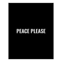 Peace please zwart wit minimalistische typografie