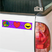 Peace Plus Love Gelijkis Geluk (Paars) Bumpersticker (Op Truck)