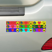 Peace Plus Love Gelijkis Geluk (regenboog) Bumpersticker (Op auto)