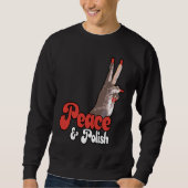 Peace & Polish Red and White Trui (Voorkant)