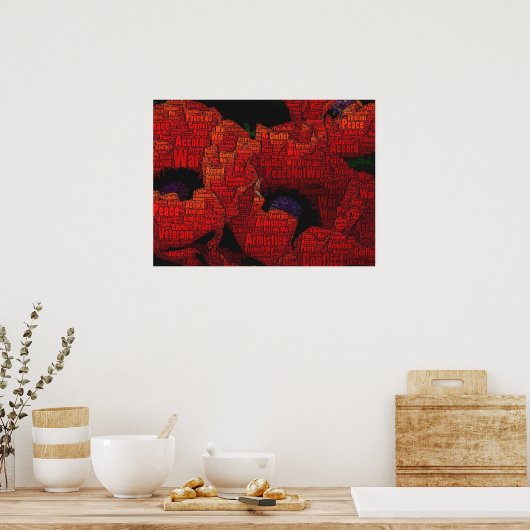 Peace Poppies Poster voor tekstontwerp (Keuken)