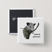 Peace Possum Vierkante Button 5,1 Cm (Voorkant /achterkant)