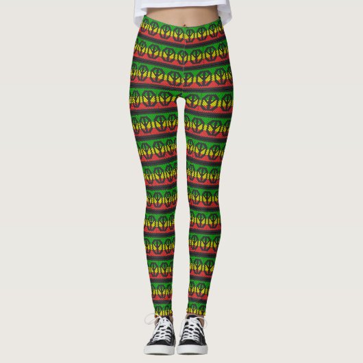 Peace Power - Rasta Freedom - Reggae Yoga Leggings (Voorkant)