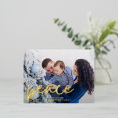 PEACE prettige feestdagen hand geschreven vrolijk  (Staand Voorkant)