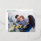 PEACE prettige feestdagen hand geschreven vrolijk  (Voorkant / Achterkant)