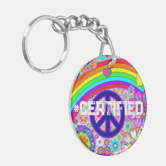 PEACE PRIDE Stropdas-Dye SLEUTELHANGER (Voorkant Links)