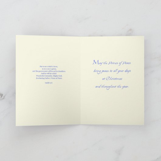 Peace Prince Feestdagen Kaart (Binnen)