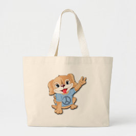 Peace Puppy Grote Tote Bag