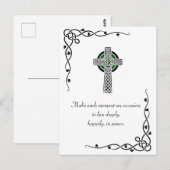 Peace Quote Celtic Cross & Borders Briefkaart (Voorkant / Achterkant)