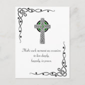 Peace Quote Celtic Cross & Borders Briefkaart (Voorkant)