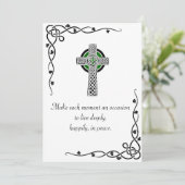 Peace Quote Celtic Cross & Borders Greing Kaart (Staand voorkant)