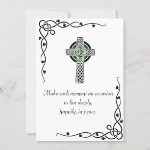 Peace Quote Celtic Cross & Borders Greing Kaart