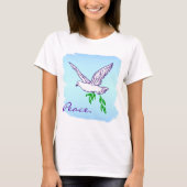 Peace Quote Dove met Olive Branch Shirt (Voorkant)
