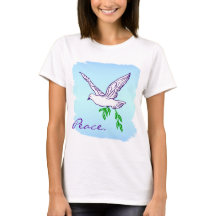 Peace Quote Dove met Olive Branch Shirt