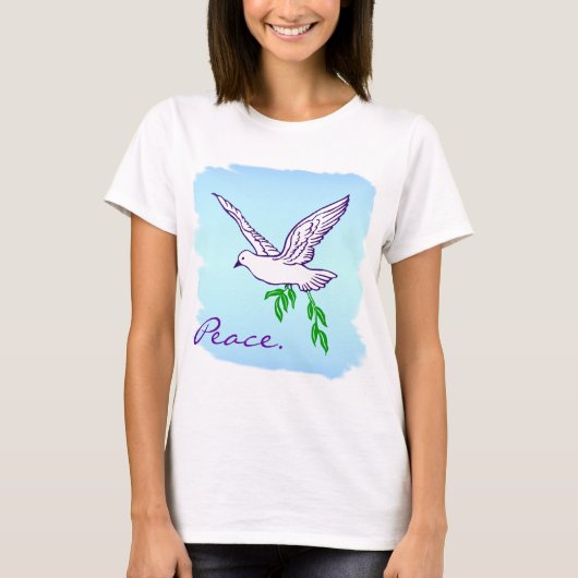 Peace Quote Dove met Olive Branch Shirt (Voorkant)