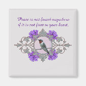 Peace Quote met Hummingbird Magneet (Voorkant)