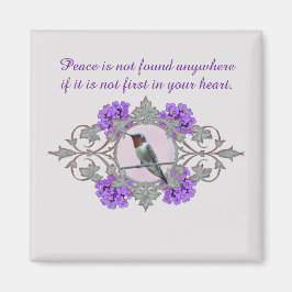 Peace Quote met Hummingbird Magneet